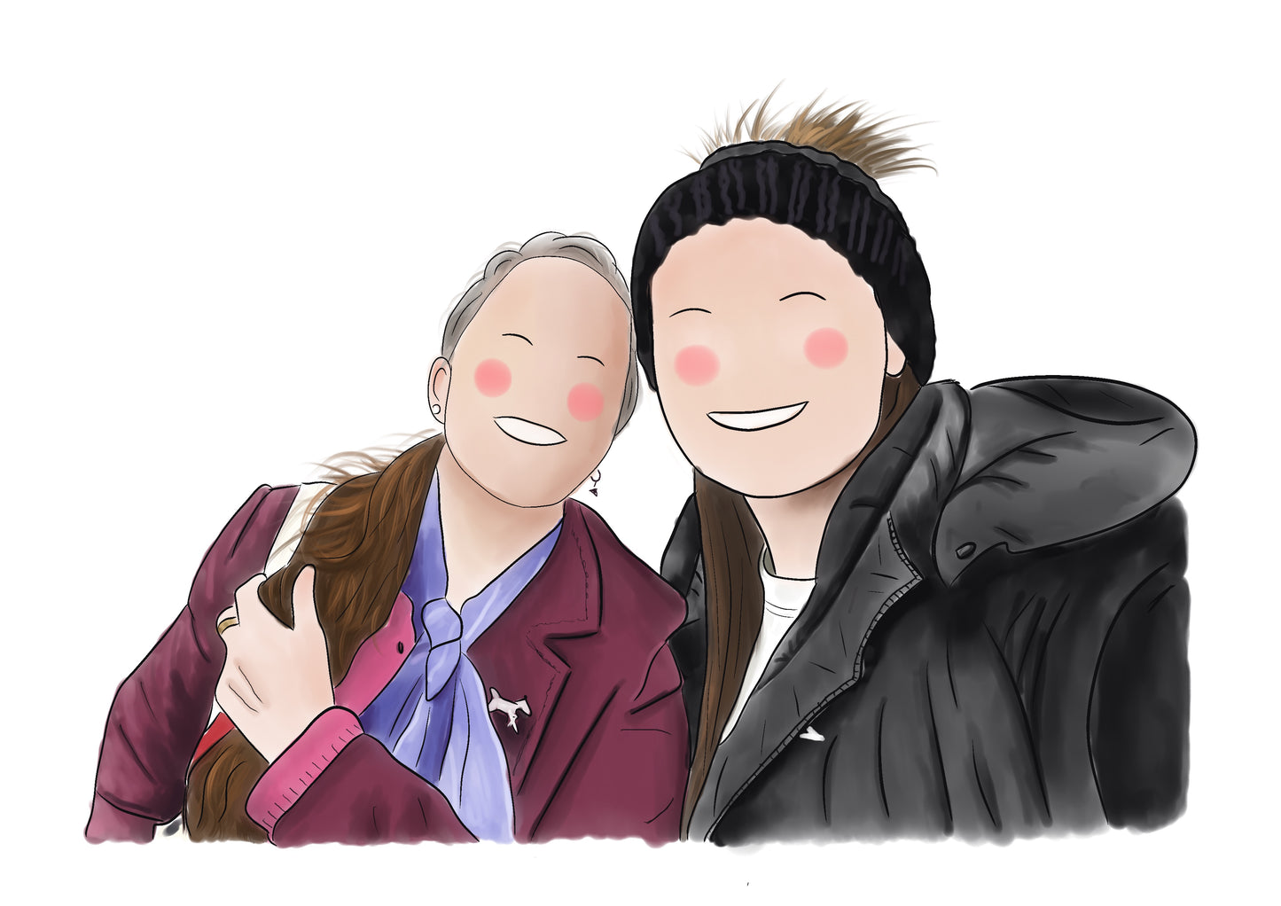 Family Illustration Greeting Card – Handmade Family Portrait Card