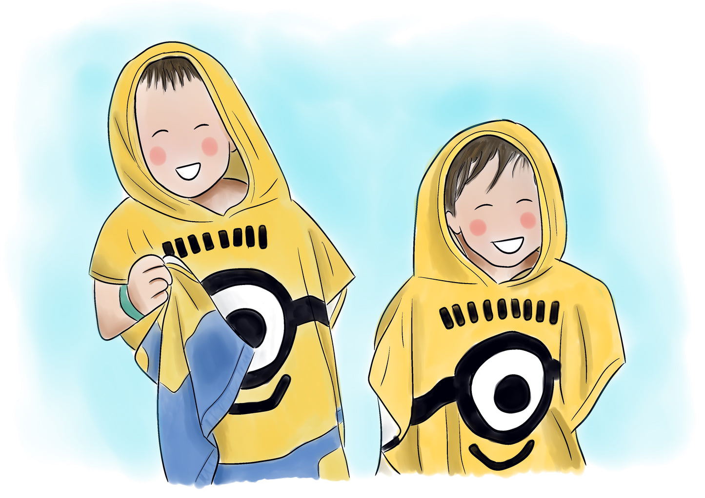 Child Illustration Greeting Card – Handmade Child Portrait Card