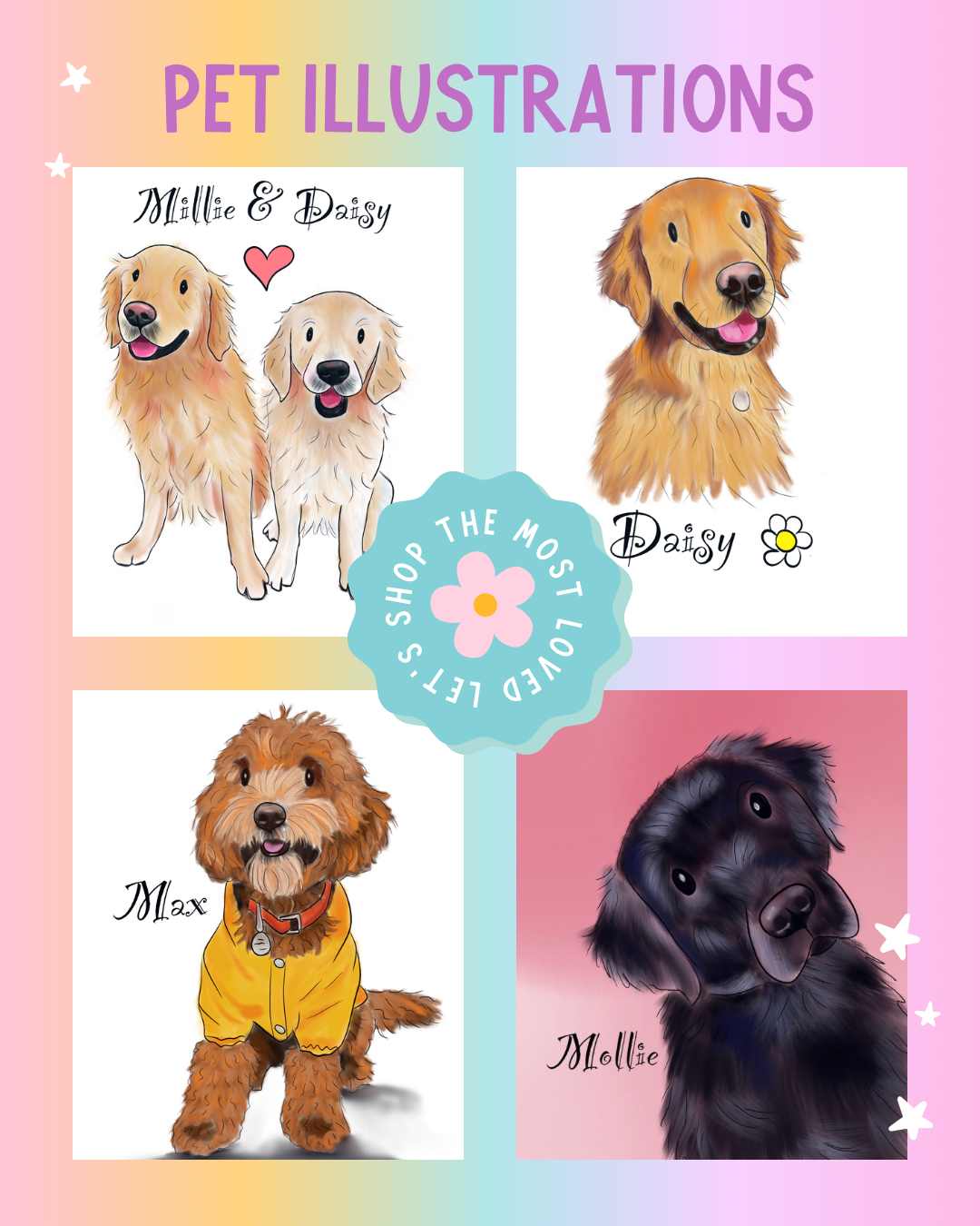 Pet Illustration Greeting Card – Handmade Pet Portrait Card