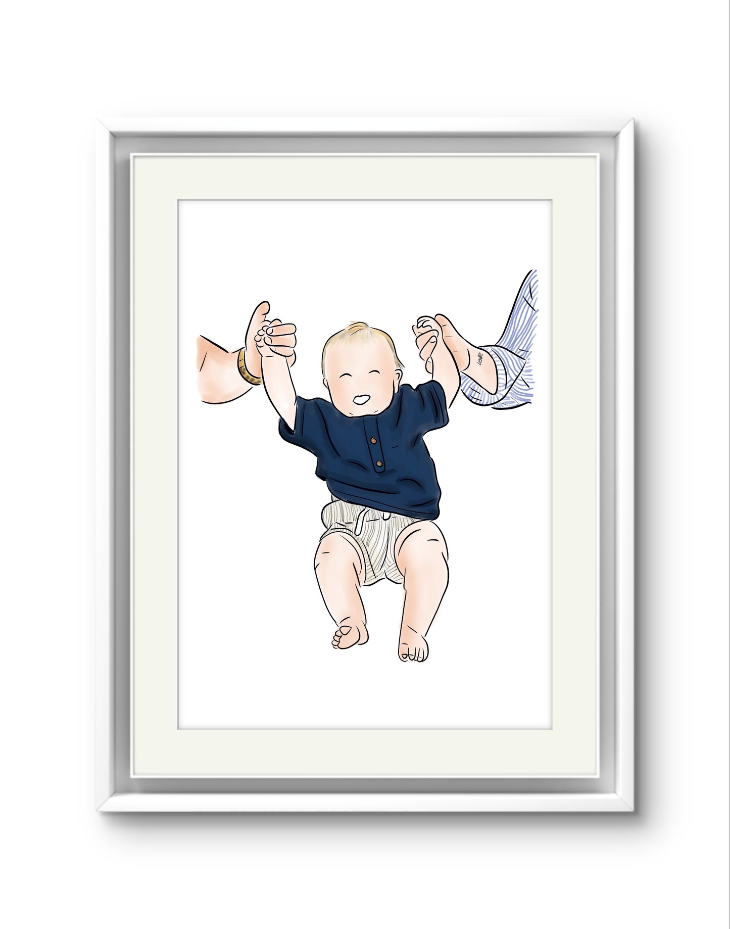 Child Illustration Print – Custom Digital portrait from Photo – Hand-Drawn Child Artwork