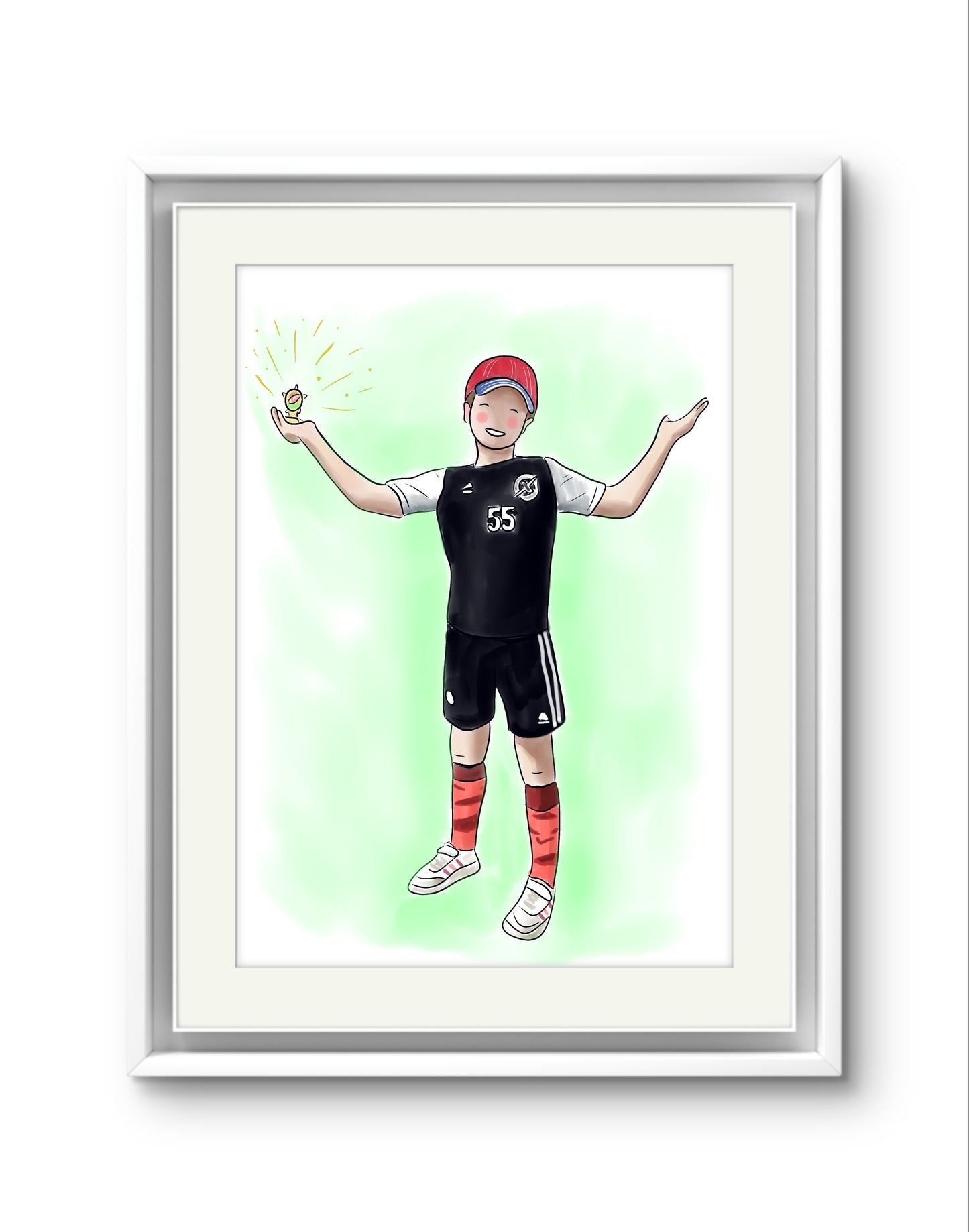 Child Illustration Print – Custom Digital portrait from Photo – Hand-Drawn Child Artwork