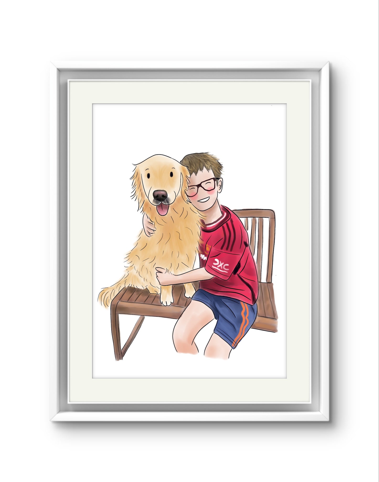 Child Illustration Print – Custom Digital portrait from Photo – Hand-Drawn Child Artwork