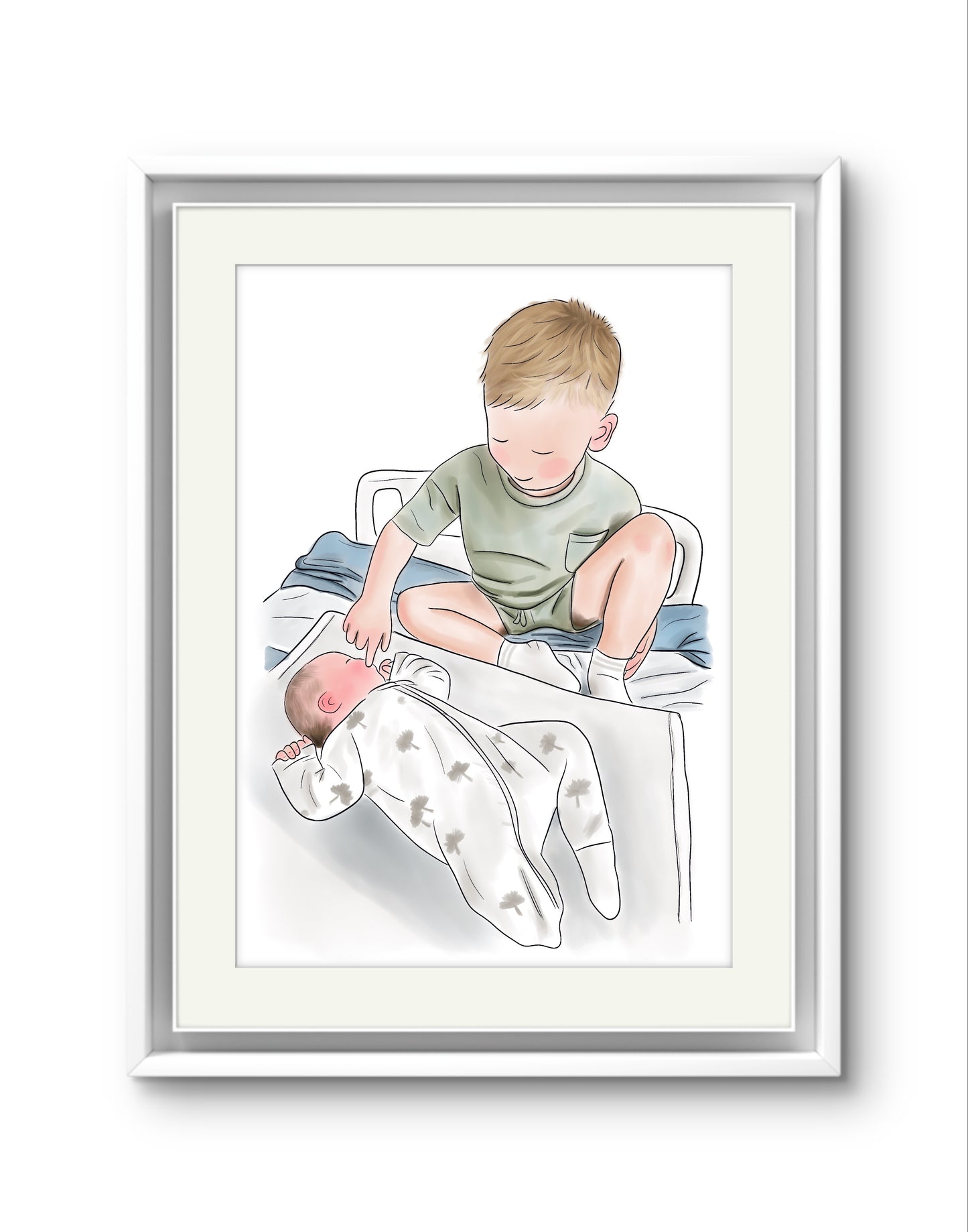 Child Illustration Print – Custom Digital portrait from Photo – Hand-Drawn Child Artwork