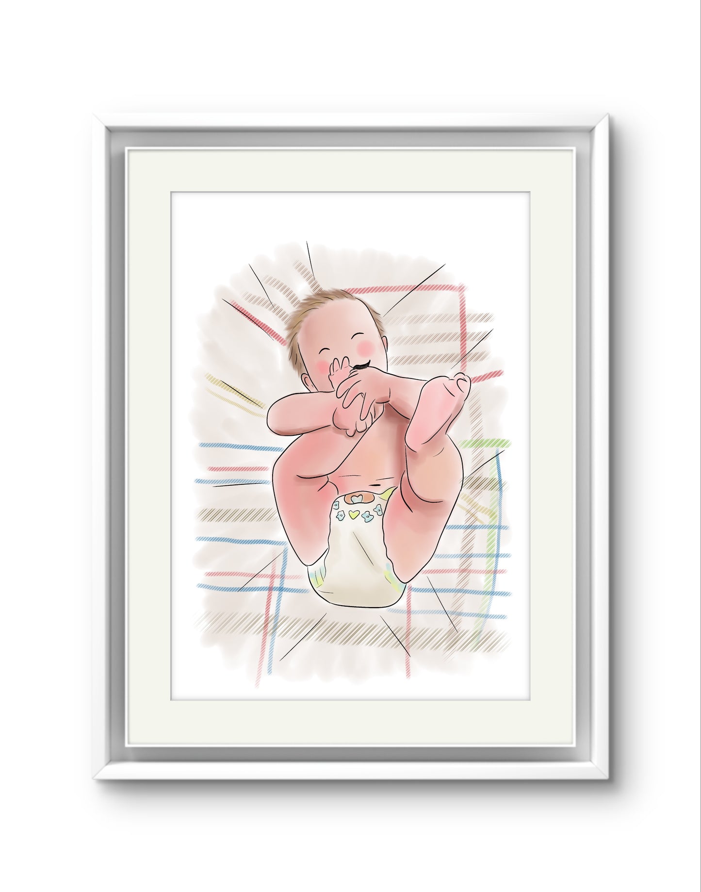Child Illustration Print – Custom Digital portrait from Photo – Hand-Drawn Child Artwork