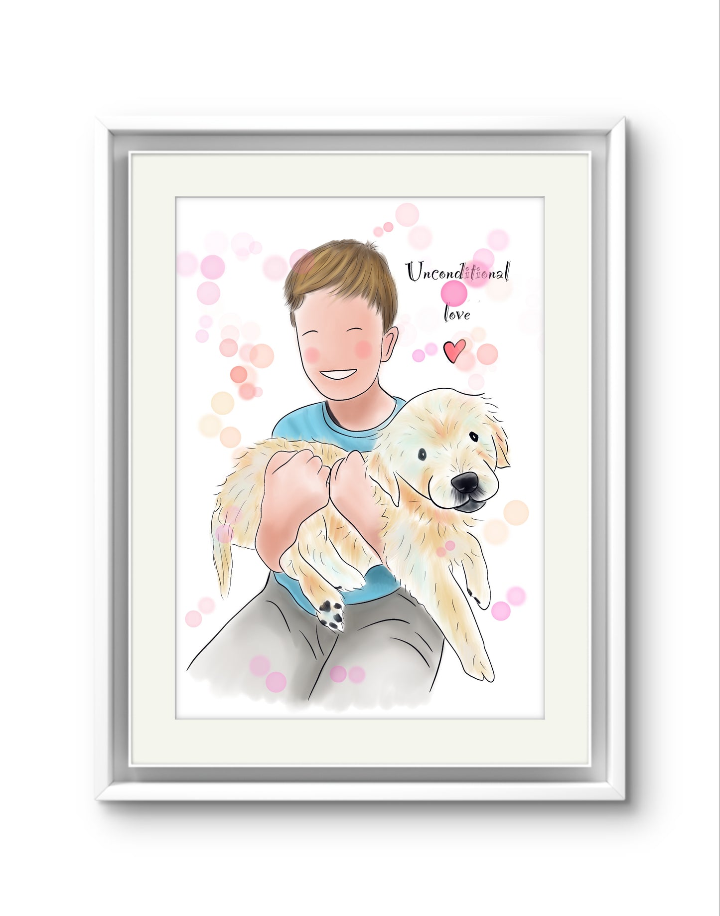 Child Illustration Print – Custom Digital portrait from Photo – Hand-Drawn Child Artwork