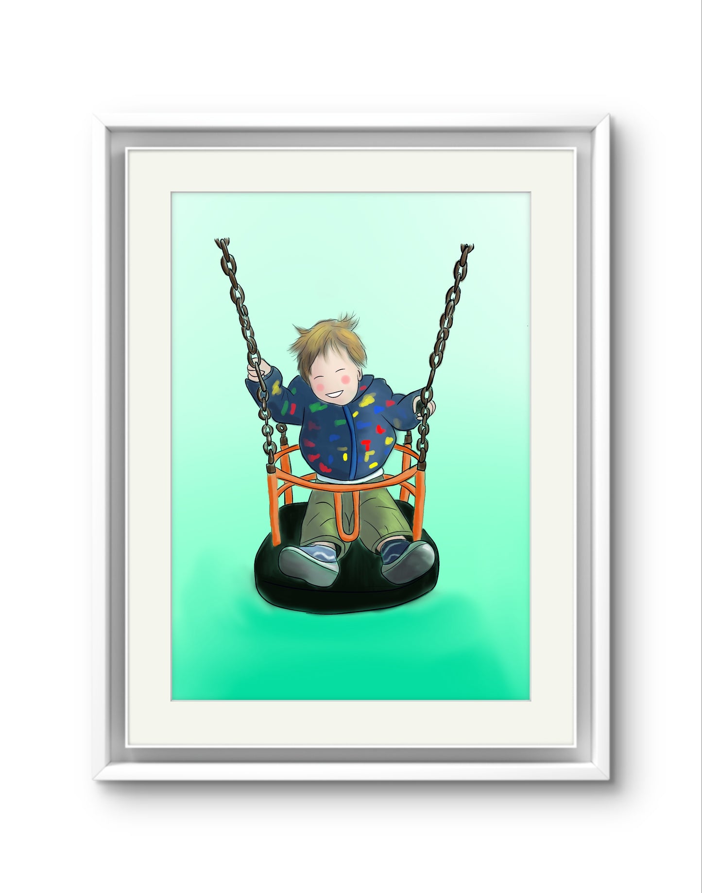 Child Illustration Print – Custom Digital portrait from Photo – Hand-Drawn Child Artwork