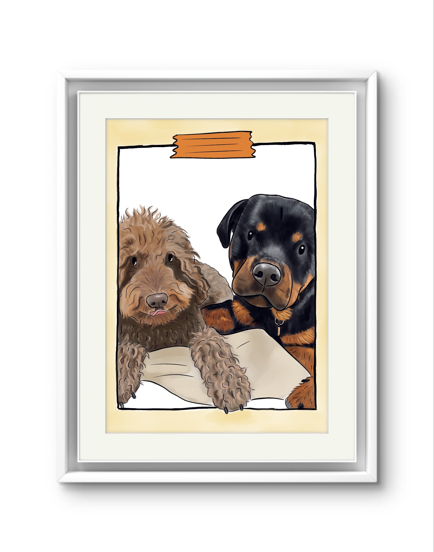 Pet Illustration Print – Custom digitally Hand Drawn Pet Portrait from Photo