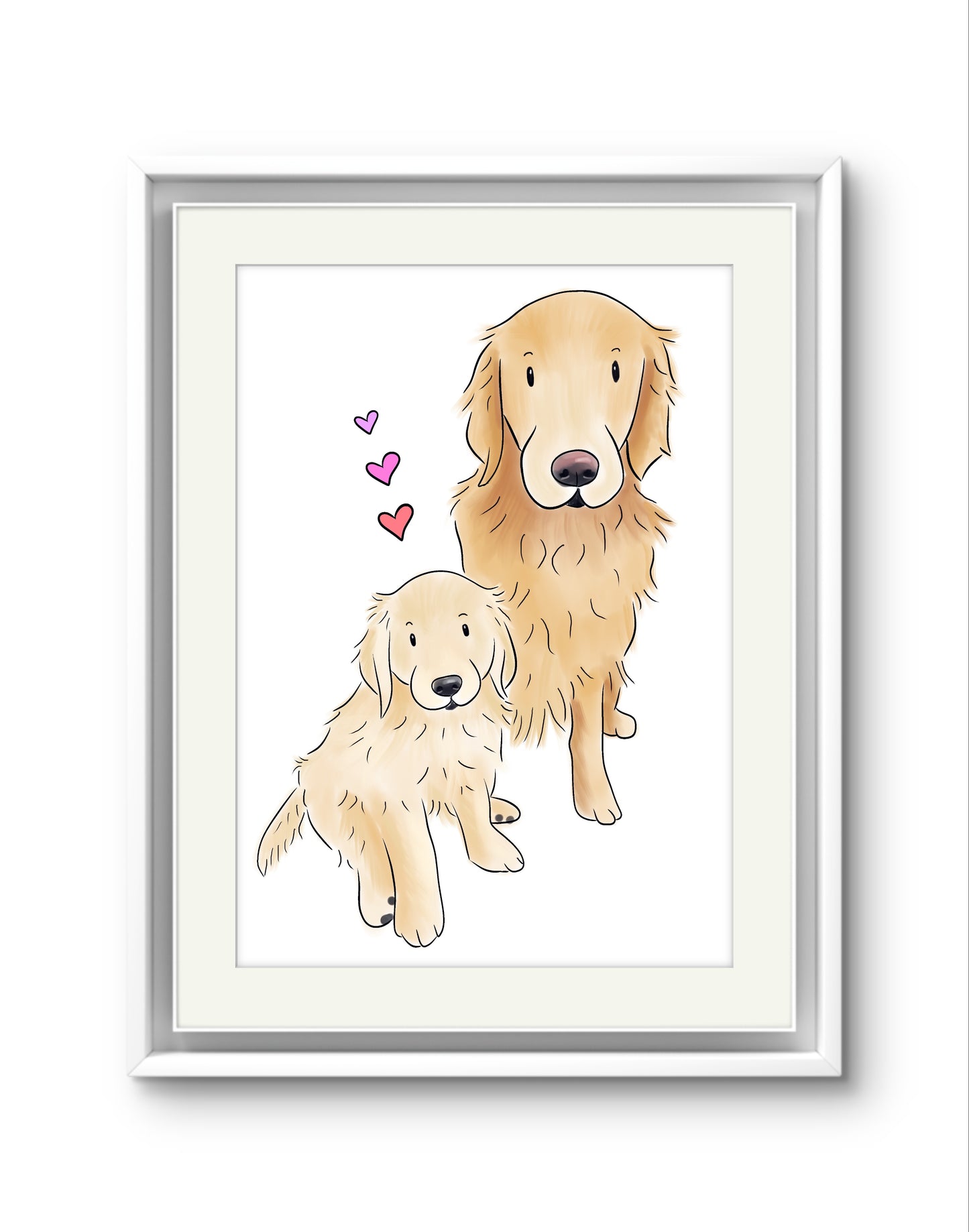 Pet Illustration Print – Custom digitally Hand Drawn Pet Portrait from Photo