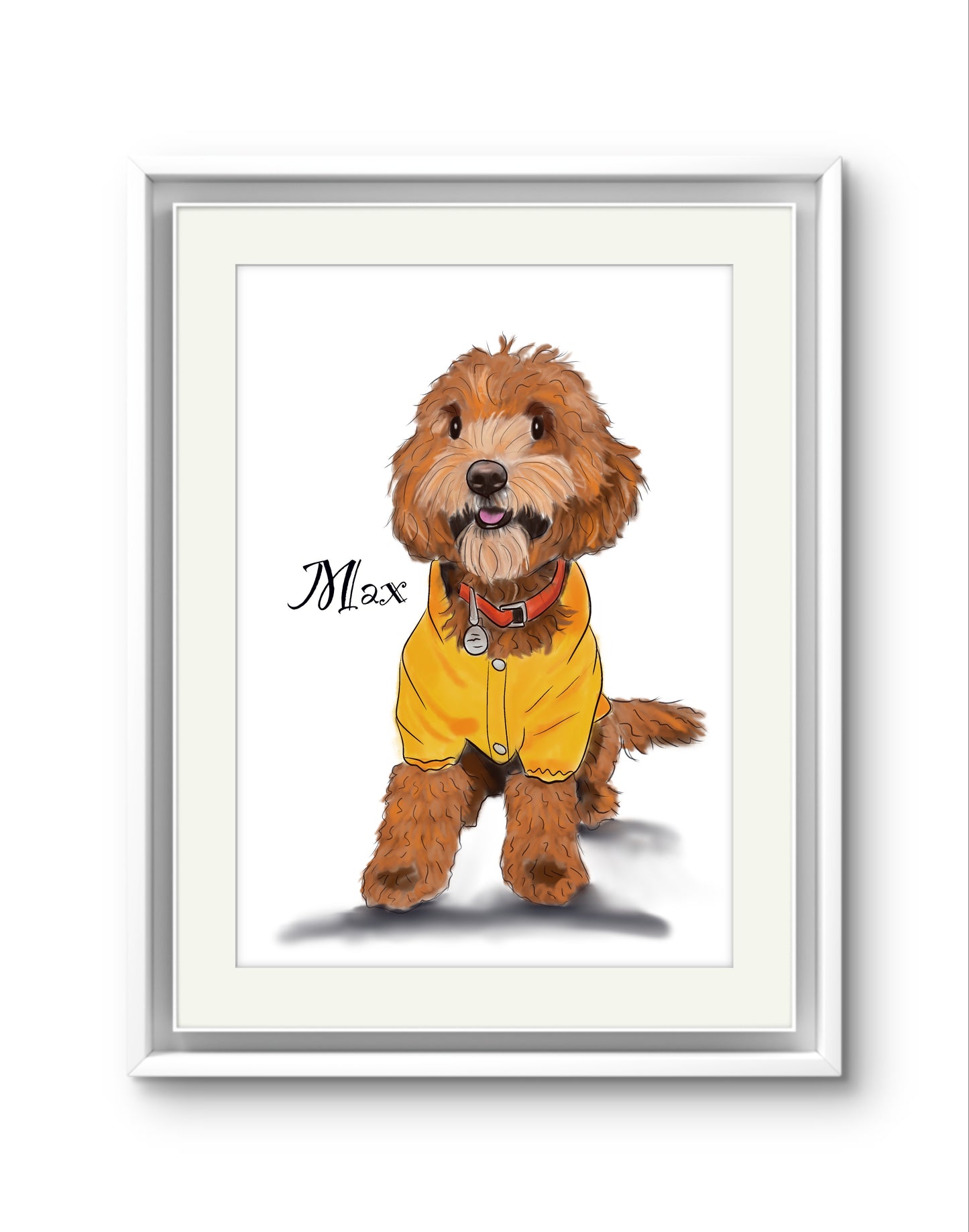Pet Illustration Print – Custom digitally Hand Drawn Pet Portrait from Photo