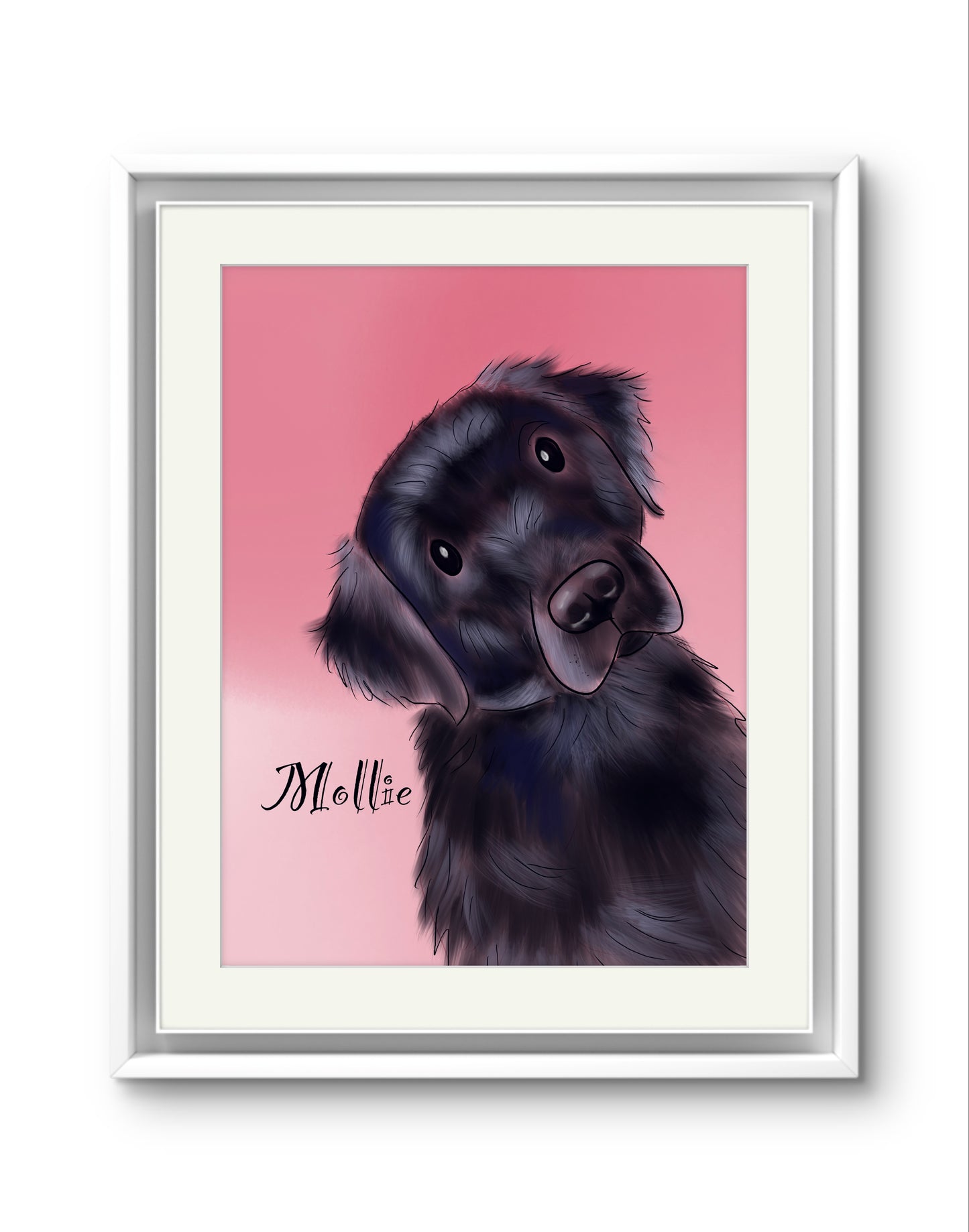 Pet Illustration Print – Custom digitally Hand Drawn Pet Portrait from Photo