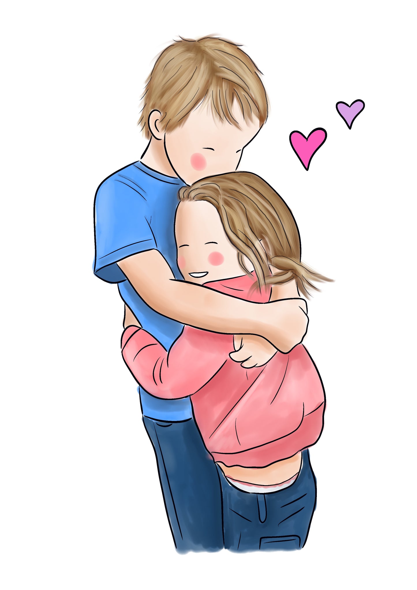 Child Illustration Greeting Card – Handmade Child Portrait Card