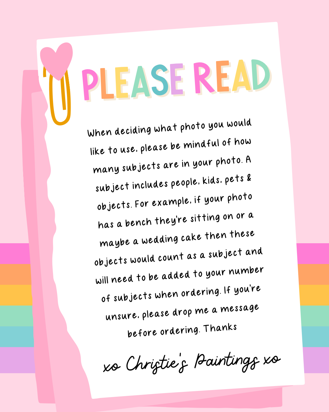 please read sign, rainbow theme