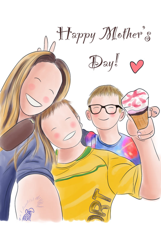 Bespoke, Custom Made Mother’s Day Illustrations of your Cherished Photos & Memories