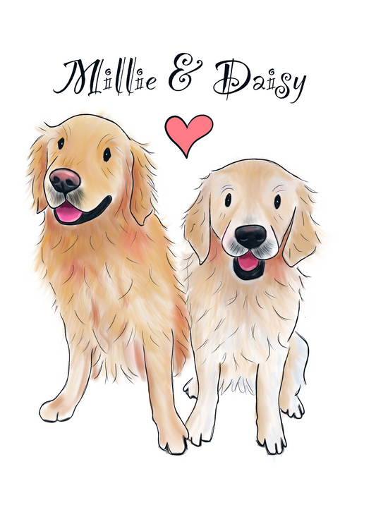 Custom Pet Portrait Illustrations! Turn Your Furry Friend’s into Stunning Illustrations