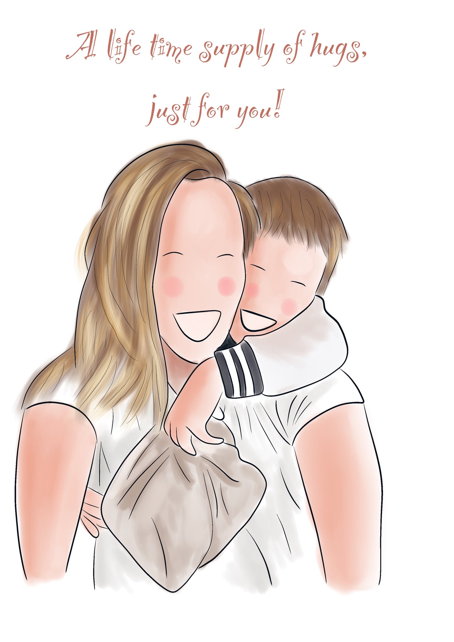 Bespoke, custom made Mother’s Day cards. Made from your photos & turned into beautiful illustrations